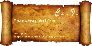 Cserveny Vulfia névjegykártya